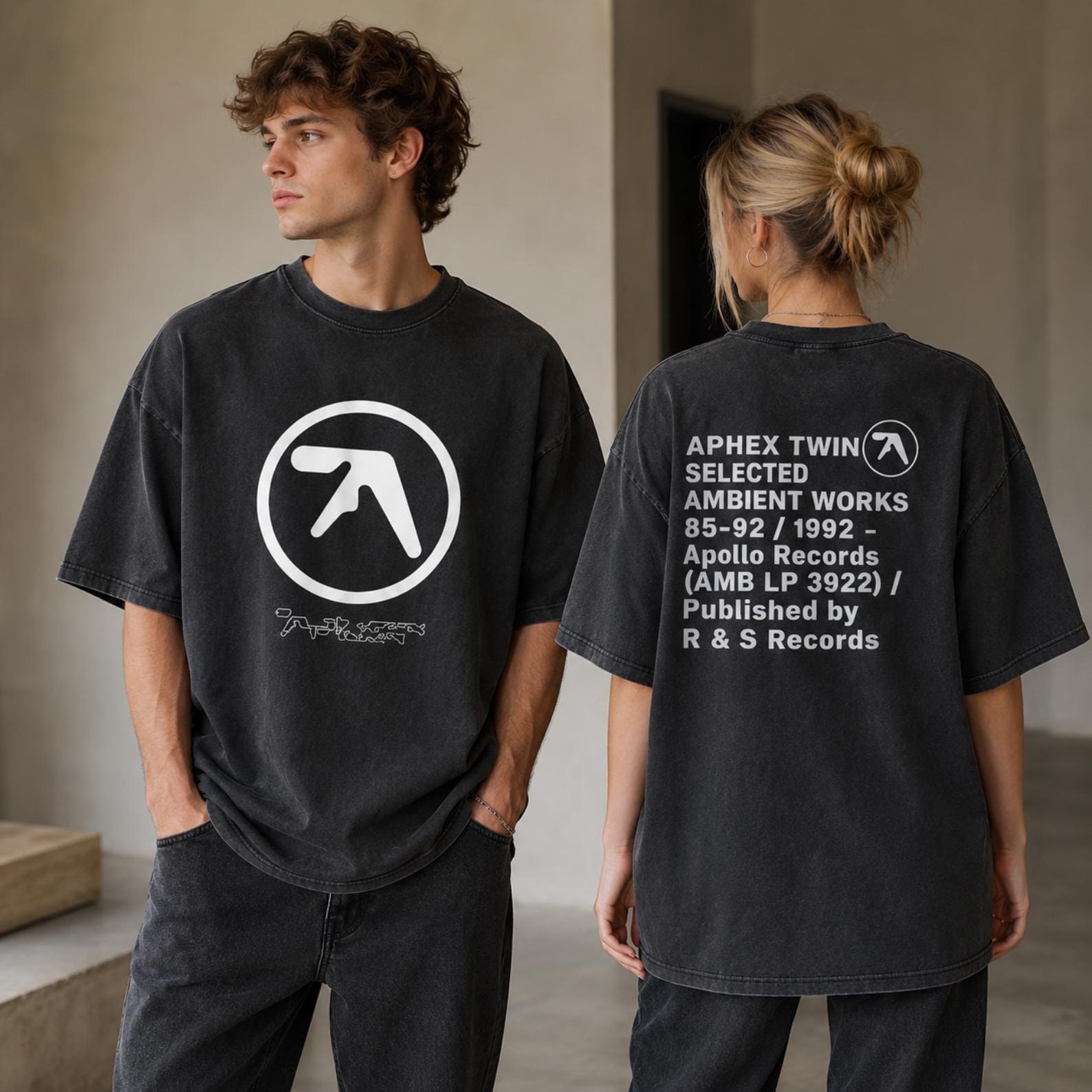 Aphex Twin tshirt, Y2k Streetwear Tshirt Clothing, Aphex Twin Tour T-Shirt, Music Shirt M