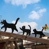 3Pieces Black Cats Garden Stakes Weather Resistant Metal Iron Art Cats Decors For Outdoor Yard And Lawn Patios Balcony
