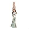 62KD Girl Statue with Plush Long Hat Outdoor Garden Sculpture Home Bedroom Decors Praying Girl Resins Figurine Religious Gift