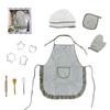 Childrens Morandi Delightful Color Cooking Apron With 11 Piece Kitchen Toy Set