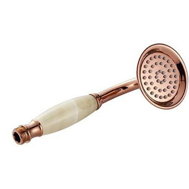 Насадка для душу Рожеве золото Ванна Натуральний нефрит Ручна насадка для душу Спрей Золото