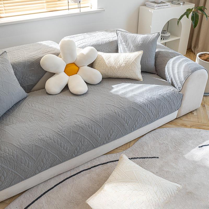 Pernă de canapea din bumbac de vară Pastoral patru anotimpuri Covoraș universal anti-alunecare Husă de canapea din piele simplă și modernă Husă de pernă pentru scaun Pânză