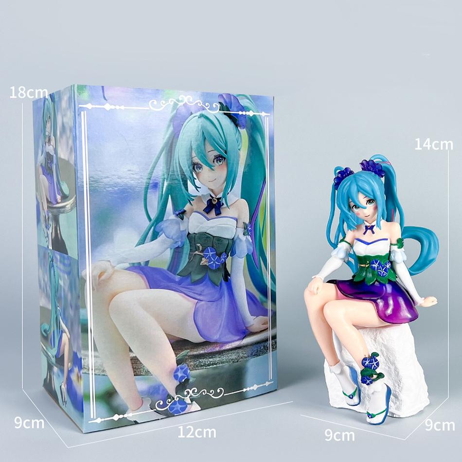 Anime Figure Hatsune Miku Adorable Sitting Beauty Girls Ornament Cute And Charming Action Figure PVC Room Decor Collectible Model Doll Toy Gifts