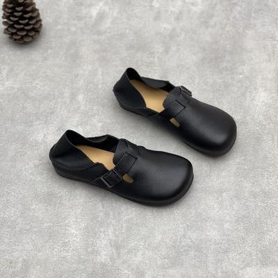 GKTINOO Genuine Leather Round Toe Soft Soled Loafers Summer 2025 New Versatile Soft Cowhide Flat Women's Shoes