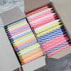 Colorful Threaded Small Candles 288 Pieces In Paper Box Mixed Color Striped Party Decoration Cake Candles Without Bottom Tray
