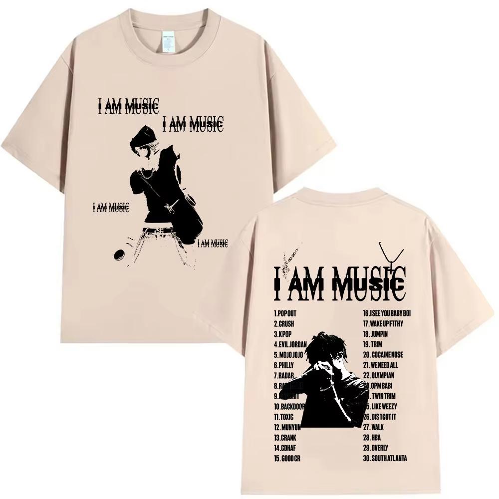 Rapper Playboi Carti I AM MUSIC Tour 2025 Merch T Shirt Men's Gothic Hip Hop Clothing T-shirts Punk Short Sleeve Cotton T-shirts