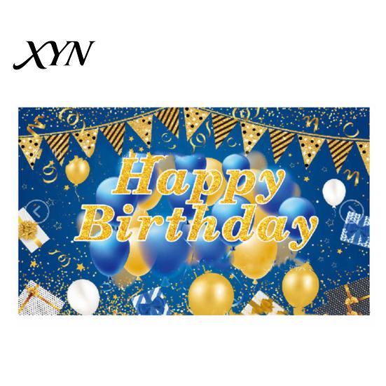 Bright Color Birthday Banner Happy Backdrop, Party Photo Background Cloth for Celebration, Reusable Bunting Flag Decor Kids Women, Supplies
