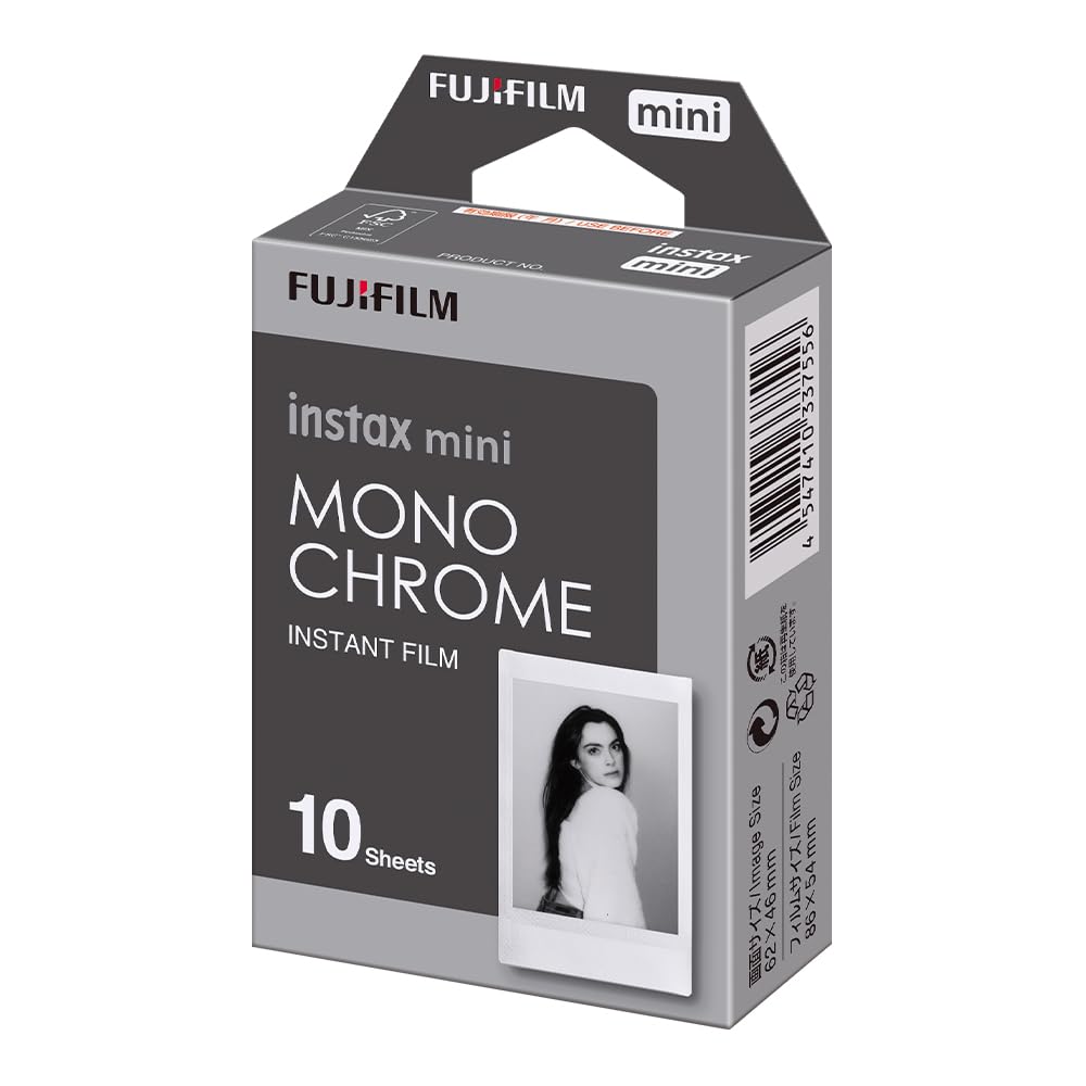 Fujifilm Instax Mini Monochrome Instant Film for Instant Cameras (10 Sheets) (WW1)