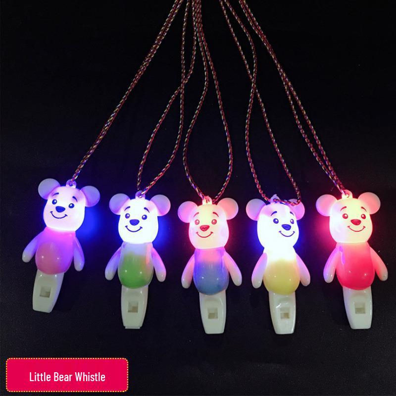 Glowing Cartoon Whistle with String for Kids - Popular Night Market Toy Gift