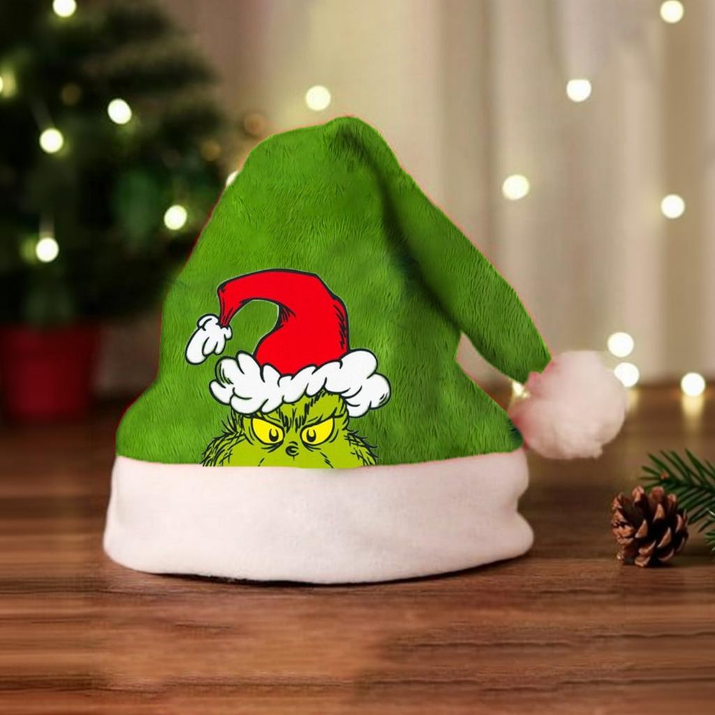 Plush Christmas Santa Hat for Holiday Party Winter Costume Accessory