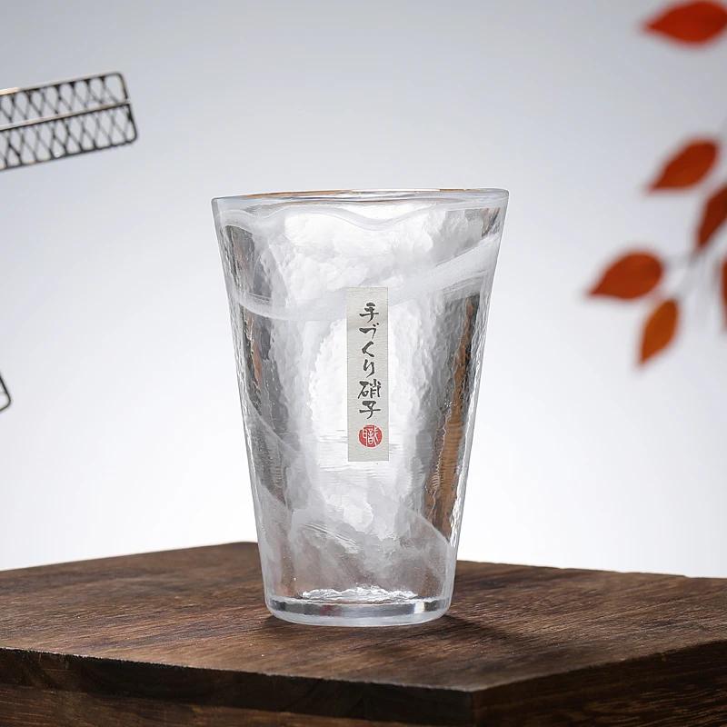 Japanese Household Japanese Style Handmade Smudge Cloud Hammer Pattern Glass Water Glass Wine Glass Teacup 1PC