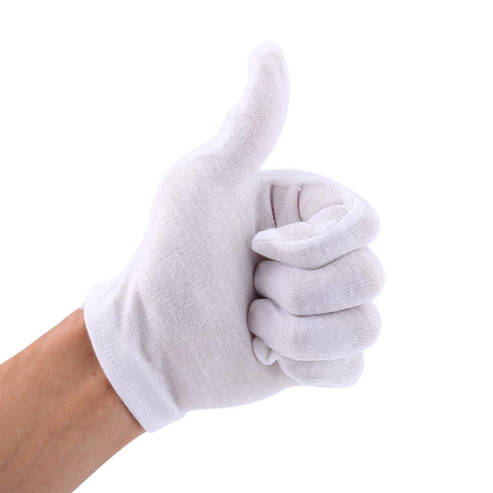 12 Pairs Practical White Cotton Work Safety Glove for Coin Jewelry Silver Inspection Protection