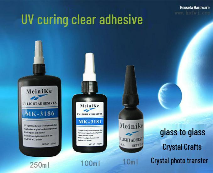 Meinike Skuggfri Högviskös UV-lim för Soffbordsglas till Metall, 10g