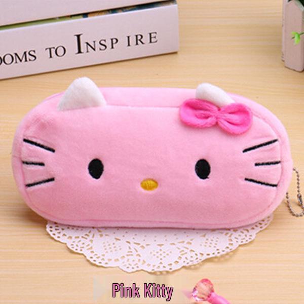 Korean Style Cartoon Plush Pencil Case & Coin Purse for Students