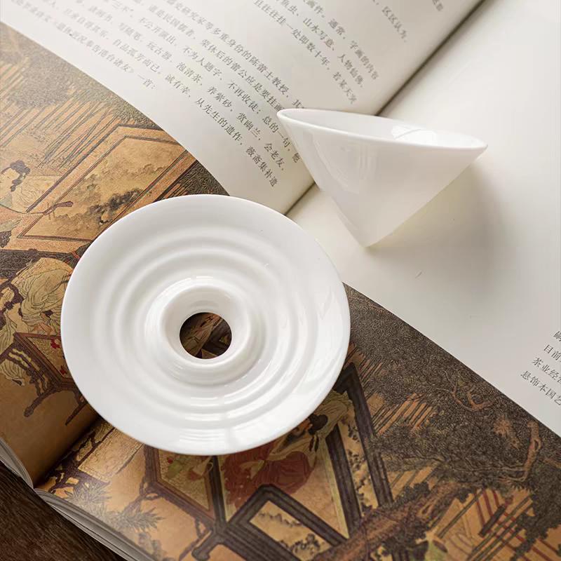 Small Capacity White Porcelain Bullet Espresso Coffee Mug And Saucer Sets Demitasse Puer Taste Teacup Kung Fu Tea Set