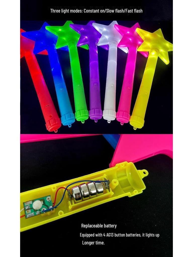 Kinder Leuchtstab Stern Requisiten - Fluoreszierende Konzertunterstützung Fünfzackiger Stern Leuchten