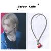 Naszyjnik Stray Kids Felix z tytanu i stali w kształcie wiśni dla mężczyzn, stylowy, minimalistyczny dodatek na łańcuszku