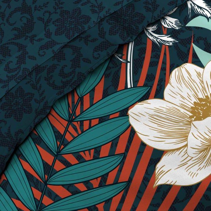 Housse de couette coton 6 pieces 220 x 240 cm Fleur d&amp;#39adison