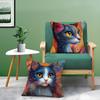 Prints Of The Strange Cats Pillow Case Comfort Sofa Bed Silky Elegant Invisible Zipper Decorative Cushion Cover