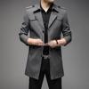 Men's Slim Fit Mid-Length Windbreaker Jacket, Korean Style Plus Size, M-8XL, for Casual or Business Wear, Ideal for Spring and Autumn.