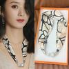 Silk scarf women's spring, autumn and summer new fashion neck protection decoration long necklace type magnetic buckle scarf small scarf