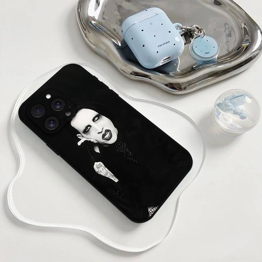 Singer M-Marilyn Manson Phone Case Phone Case For Iphone 17 16 15 11 13 14 Pro Max X Xr Xs Max 12mini Black Shell Cover Case
