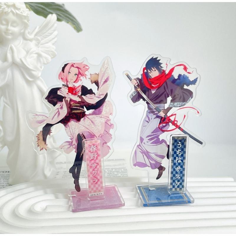 Naruto Acrylic Ornament Haruno Sakura Sasuke Anime Action Figure Car Desktop Decoration Model Toy Cute Birthday Gifts for Lovers