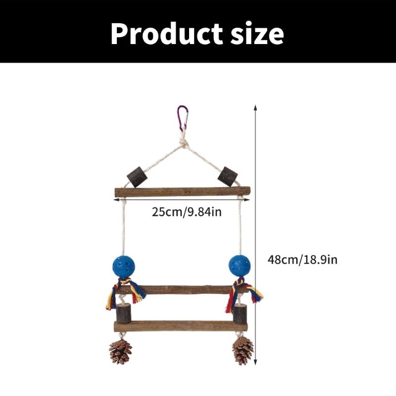 Bird Perches Cage Toy Wood Bird Perches Lovebird Cage Decoration Interactive Cage Accessories for Parakeets, Lovebirds