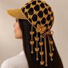 Sunflower Lattice Baseball Cap Breathable Hollow Out Adjustable Unisex Summer Sun Hat Floral Butterfly Yellow Orange Green