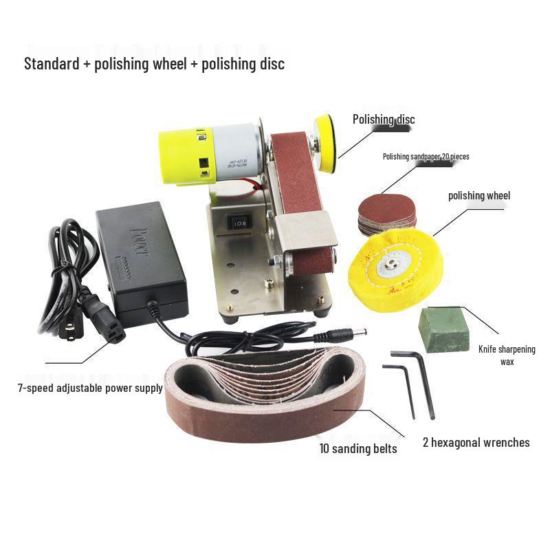 Compact Belt Sander & Knife Sharpener: 15° Angle DIY Polisher for Woodworking and Household Use