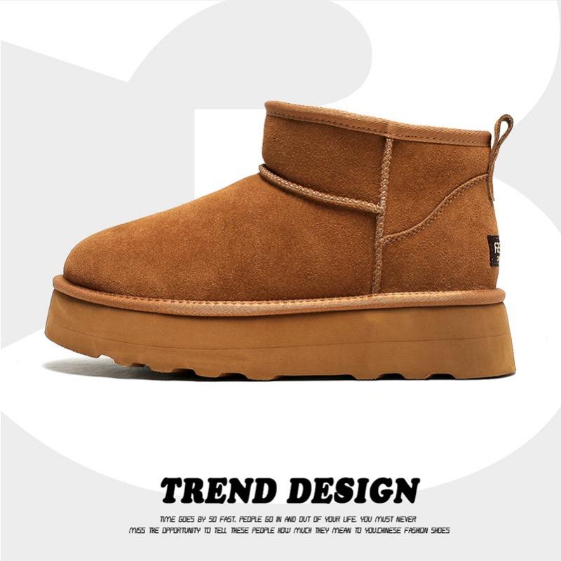 3156 Cotton Shoes Snow Boots New Winter Thickened Warm Cotton Shoes One Pedal Thick-soled Retro Cotton Boots