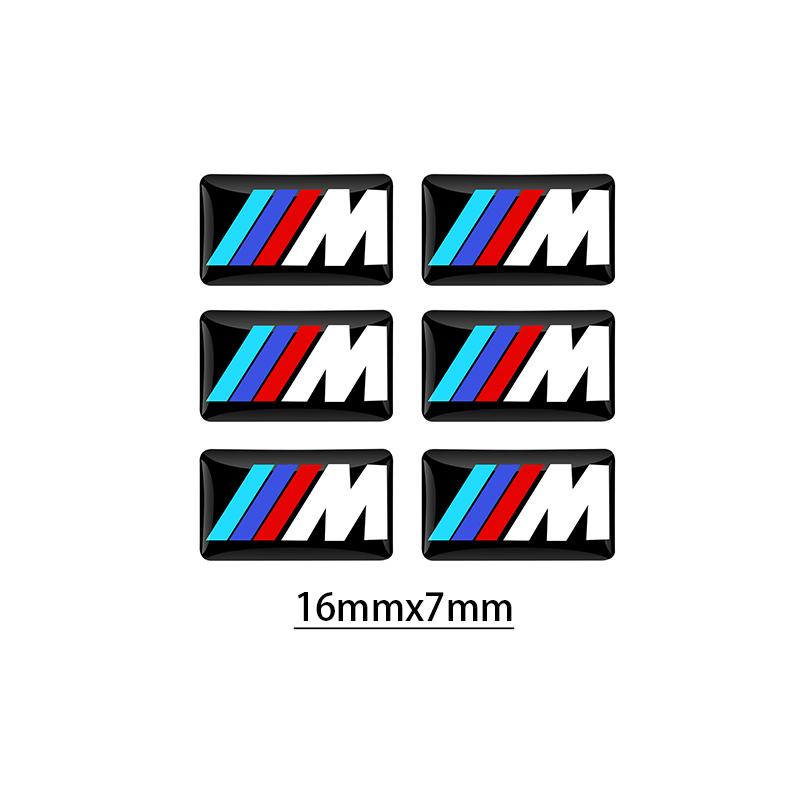 6/10pcs Car Steering Wheel Decoration Center Hub Cap Emblem Badge DIY Sticker Accessories For BMW M E46 E90 E60 F30 E39 E36