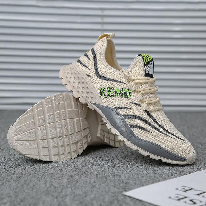 Casual Height Increasing Shoes Breathable Men's Shoes Flying Woven Sneakers Running Shoes