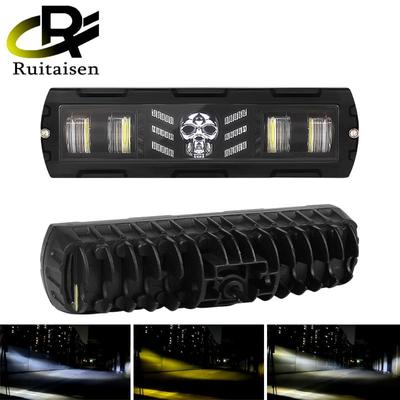6 Inch Skull LED Work Light Bar 12V-36V Offroad Driving Running Light Fog Lights for Motorcycle 4X4 ATV SUV Truck Tractor