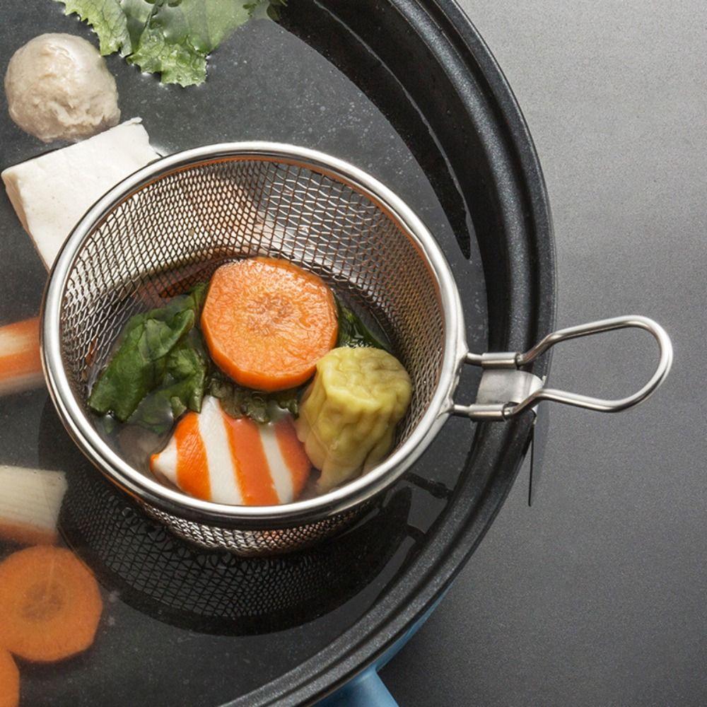 Restaurant Hot Pot Mesh Net Stainless Steel Fry Basket Skimmer Food Sieve Slotted Spoon Colander