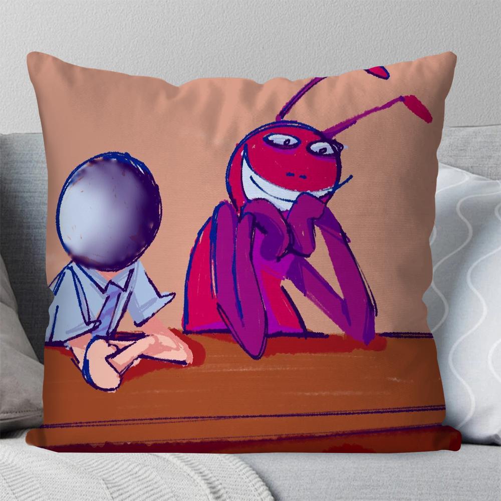B-Bugbo Cartoon Cute Pillow Case Square Pillow Bedroom Sofa Leisure Comfort Cushion Car Living Room Home Decoration 40X40