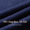 Hengyuanxiang Men's 100% Pure Wool Pullover Semi-High Neck Sweater