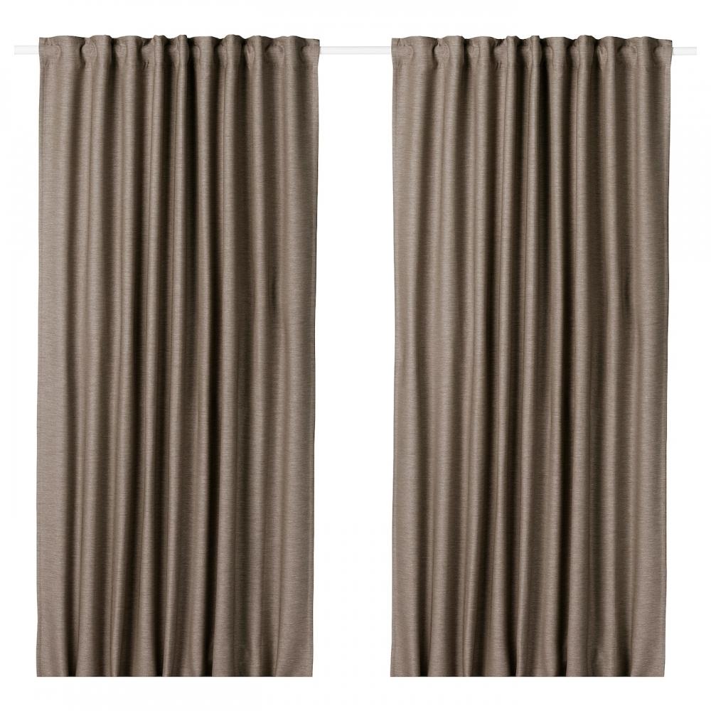 

IKEA VILBORG Dark-out curtains, 1 pair dark gray beige 145x250 cm