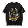 Wanderlust Mountain Starry Sky Graphic Casual Crewneck Tee Pure Cotton T-shirt
