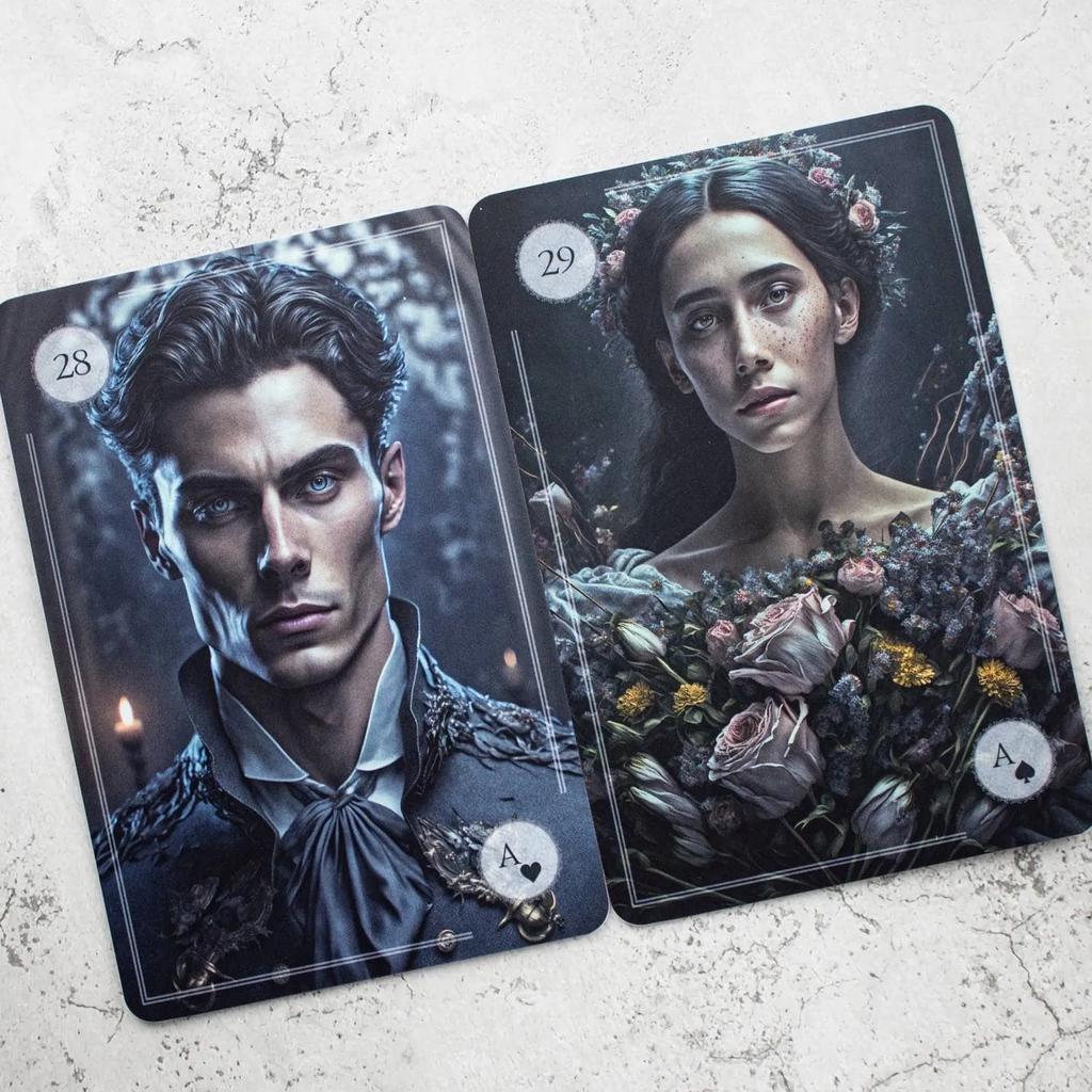 Juego de Mesa Baraja de Cartas Oráculo Noche de Luna 12x8cm