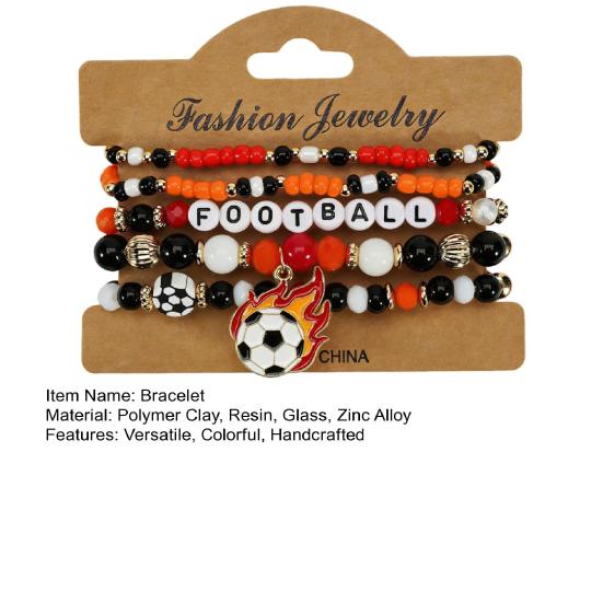 Fußballfan Perlenarmband Set mit Fußballschuh Buchstaben Anhängern Mehrschichtiges Stapelarmband für die Weltmeisterschaft 2026-Thema Unterstützer Sport Schmuck