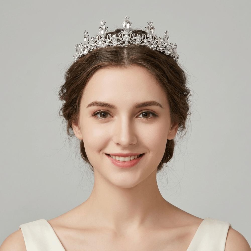 Water Drop Shape Bridal Crown Zinc Zinc Alloy Diadem Headwear Decorations Headband Wedding Tiaras  Birthday