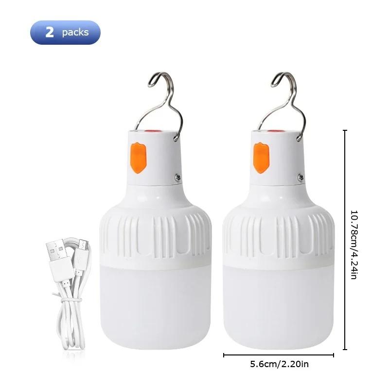 1-8pcs Rechargeable LED Indoor Outdoor Emergency Hookup Portable Lights with Battery Flashing Lights Barbecue Tent Camping Light