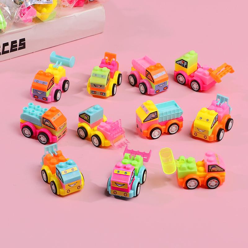12/24Pcs DIY Puzzle Building Block Car Kids Birthday Party Favors Construction Vehicle Toys Goodie Pinata Fillers Christmas Gift