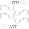 Frienda 4 Pcs Curtain Rod Support Brackets White Adjustable Curtain Rod Hangers for 1 Inch Diameter General Hardware Holders Wall Bracket Hanger