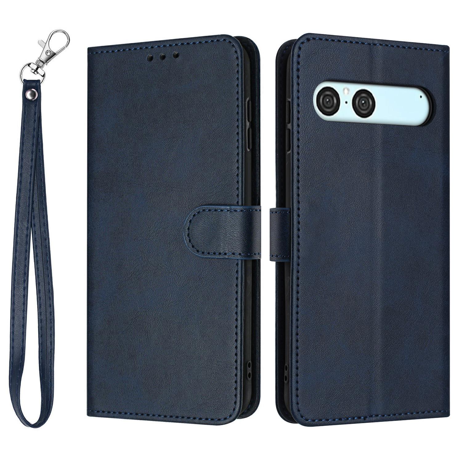 

For Sony Xperia 10 VII Case Flip Stand Calf Texture PU Leather Wallet Phone Cover with Strap