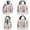 French Paris France Eiffel Tower Insulated Lunch Bag for Women Office Cooler Thermal Food Box Tote Lunch Boxes Container
