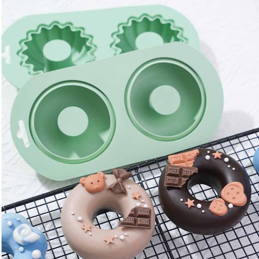 Silicone Doughnut Baking Mold DIY Cake Mold Non-Stick Silicone Baking Pan Chocolate