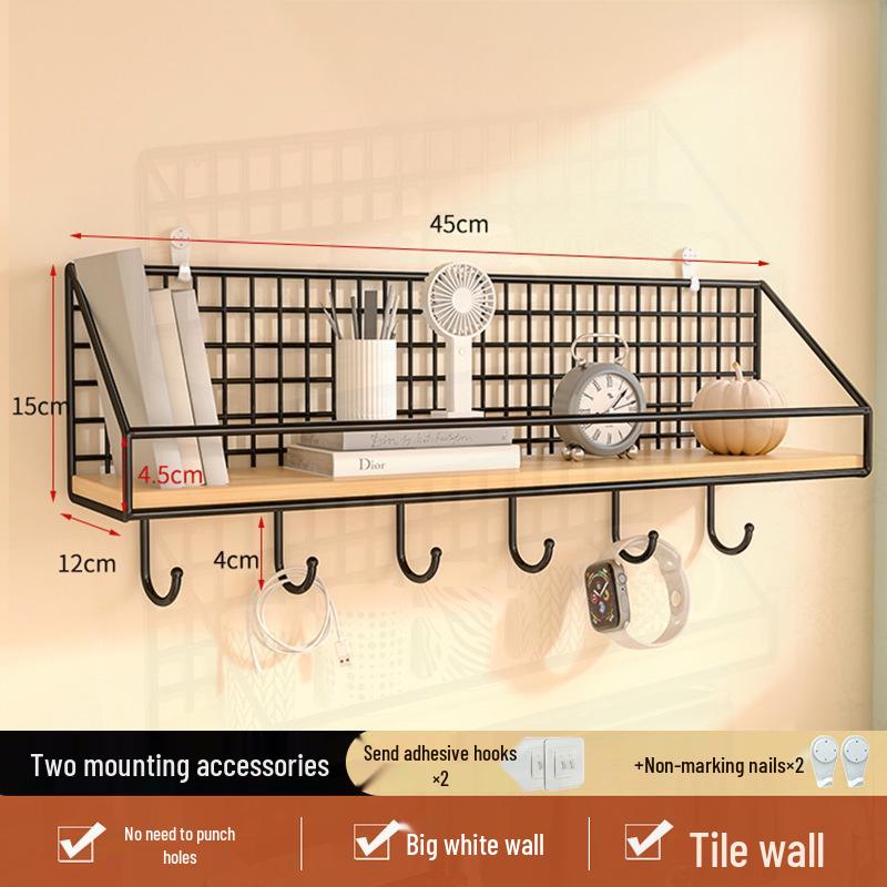 Lochfreies Lagerregal zur Wandmontage: Schlafsaal & Schlafzimmer Organizer Regal