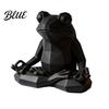 Easy Care Frog Faceted Nordic Sculpture Printed 3D Sculpture Yoga Meditating Figurine Style Desk Decor Sit in Meditation Statue
